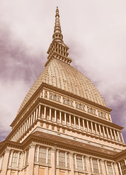 Retro olhando Mole Antonelliana Turim — Fotografia de Stock