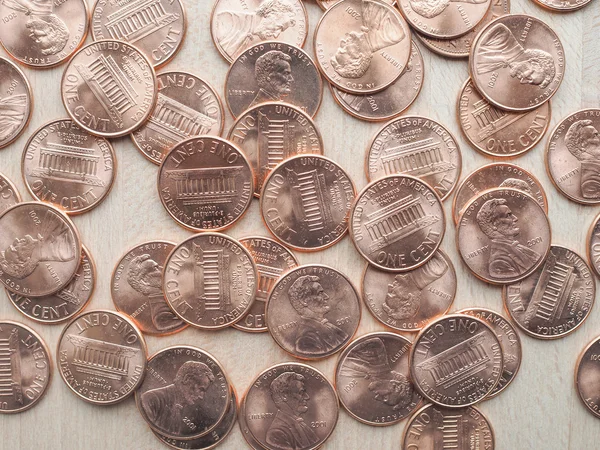Монета США 1 цент — стоковое фото