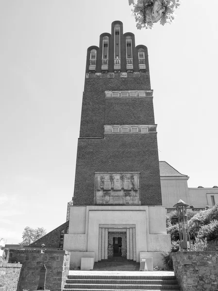 Schwarz-weißer Hochzeitsturm in Darmstadt — Stockfoto