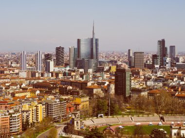 Retro görünümü Milan hava görüntüsü