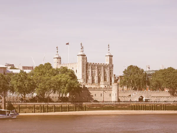 Retro looking Tower of London — Stock Photo, Image