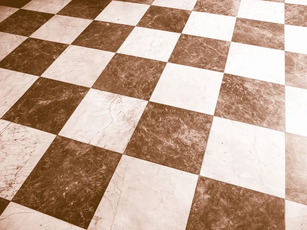 Retro cercando pavimento a scacchi — Foto Stock