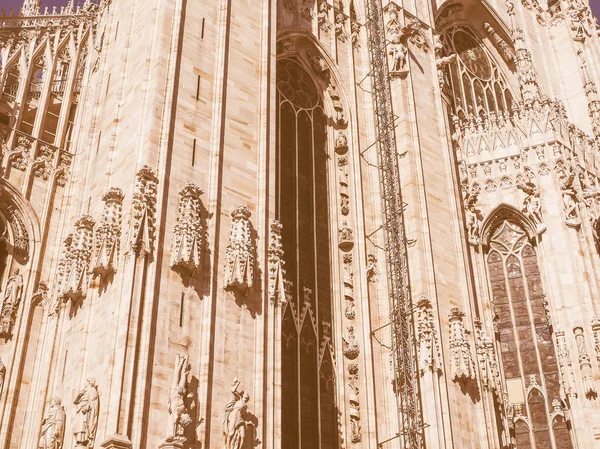 Retro looking Milan Cathedral — Stock Photo, Image