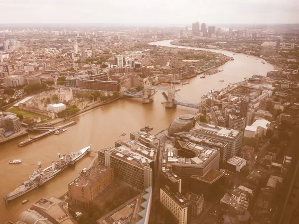 Vista aérea de Londres de aspecto retro — Foto de Stock