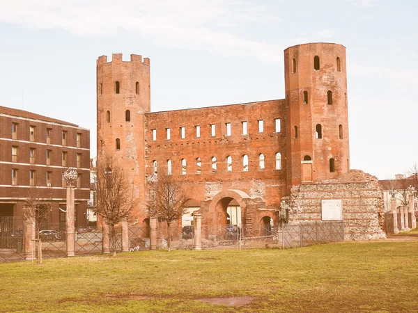 Retro patrząc Torri Palatine Turyn — Zdjęcie stockowe