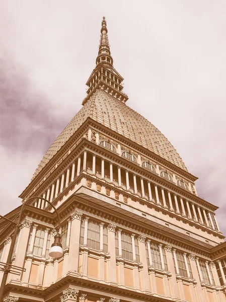 Retro olhando Mole Antonelliana Turim — Fotografia de Stock