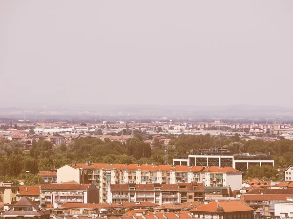 Retro looking Aerial view of Turin — Stock Photo, Image