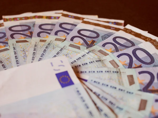 Olhar retro Euro notas bancárias — Fotografia de Stock