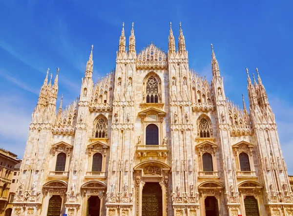 Retro look Milan cathedral — Stock Photo, Image