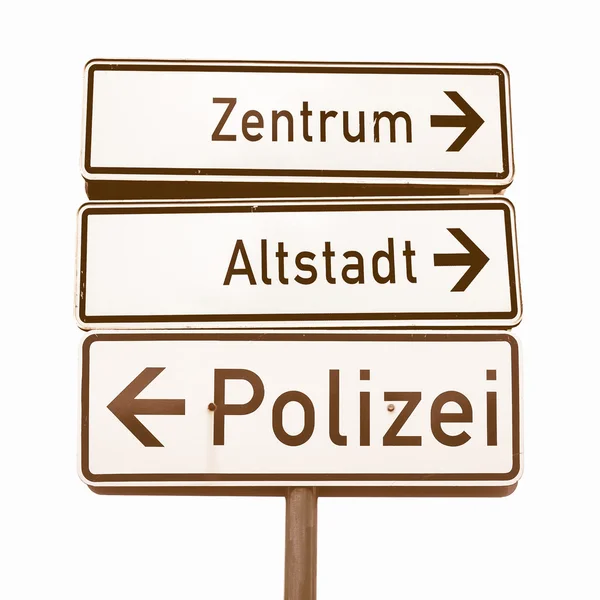 German traffic sign vintage — Stock Photo, Image