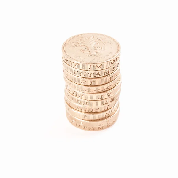Pound coin vintage — Stock Photo, Image