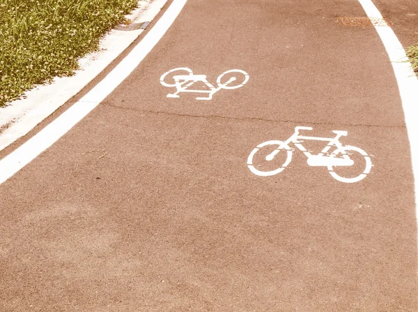 Bisiklet şeridi tabelası. — Stok fotoğraf