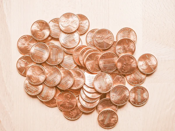 USA 1 cent coin vintage — Stock Photo, Image