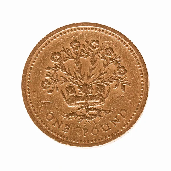 Британський фунт монета vintage — стокове фото
