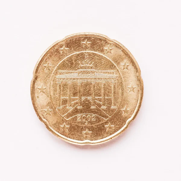 Немецкая винтажная монета 20 центов — стоковое фото