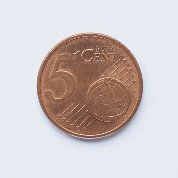 Moeda de 5 cêntimos — Fotografia de Stock