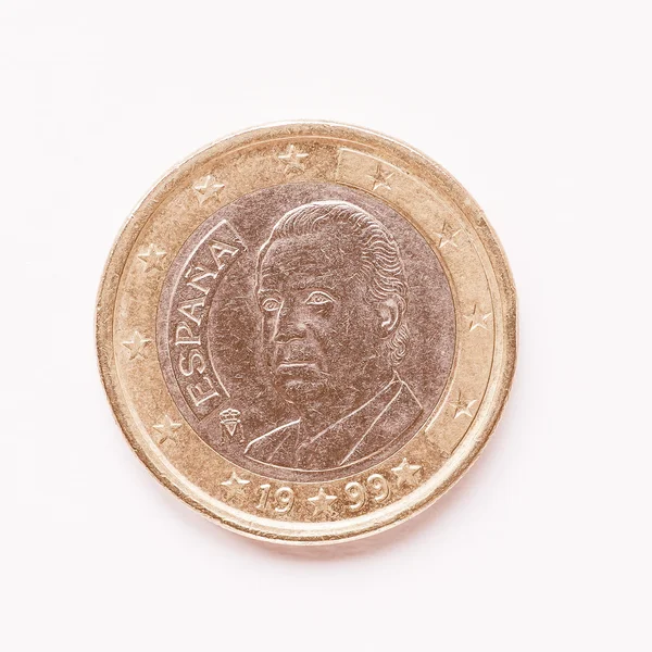 スペイン語 1 ユーロ コイン ヴィンテージ — ストック写真