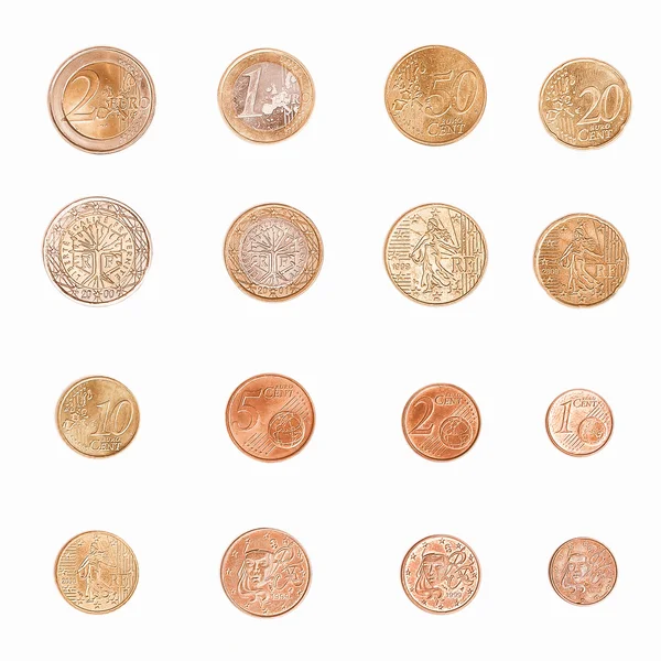 Евро монеты - Франция винтаж — стоковое фото