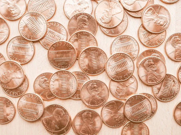 アメリカ 1 セント コイン ヴィンテージ — ストック写真