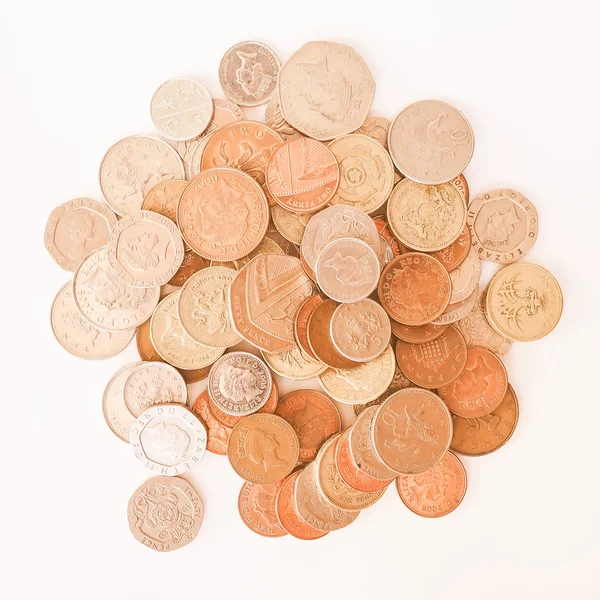 英镑硬币年份 — 图库照片