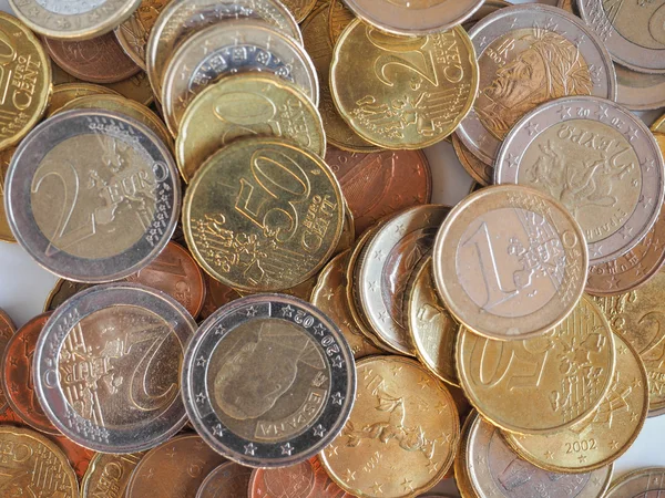 Fondo de monedas en euros —  Fotos de Stock