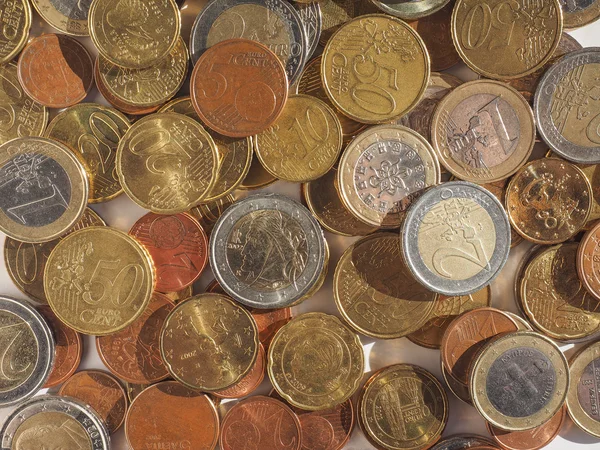 Fondo de monedas en euros —  Fotos de Stock