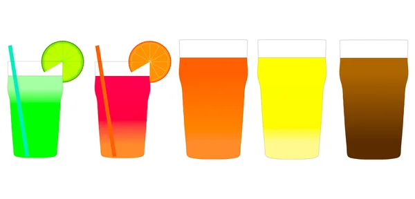 Cocktail och öl illustration — Stockfoto