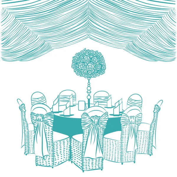 Banquet table with chairs — Stock Vector