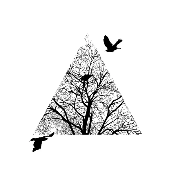 Tree trimmed in a triangle — Stock Vector