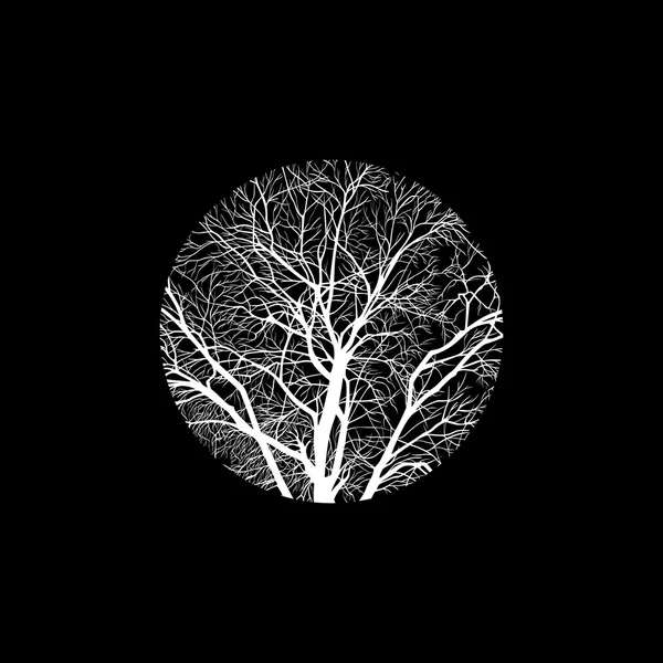 Arbre d'hiver en cercle — Image vectorielle