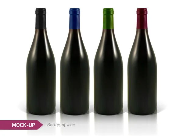 Бутылки белого и красного вина — стоковый вектор