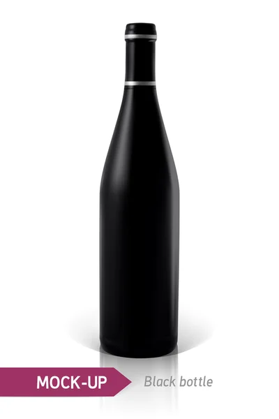 Чорні пляшки вина або коктейлю — стоковий вектор