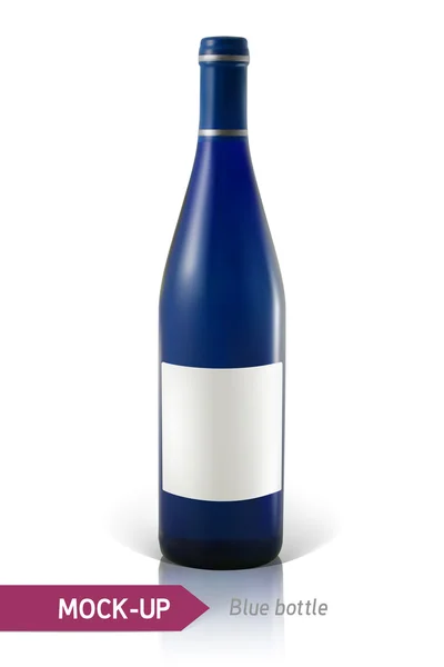 Сині пляшки вина або коктейлю — стоковий вектор
