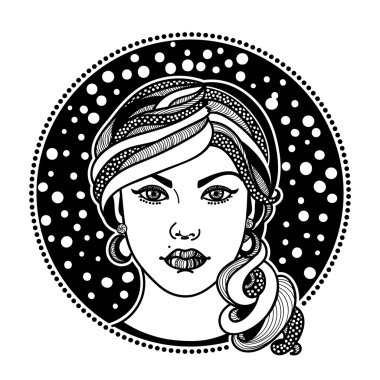 Zentangle stilize kız