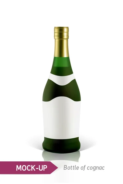 Botellas verdes de coñac — Archivo Imágenes Vectoriales