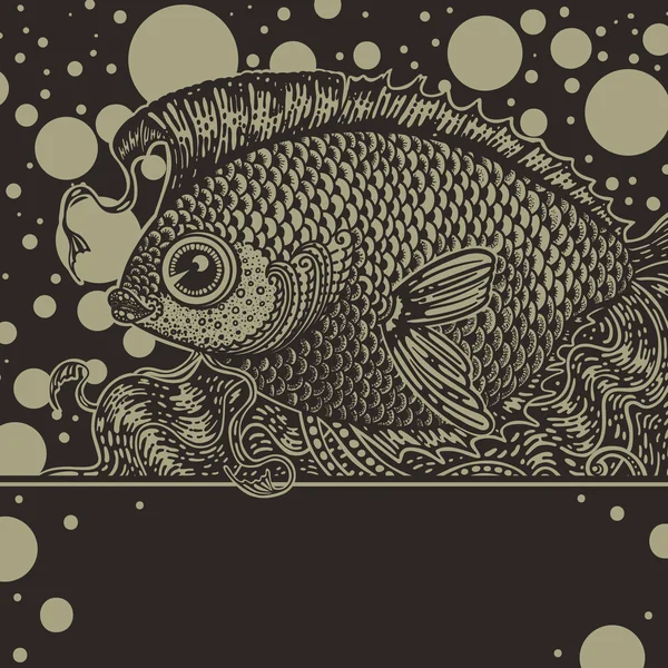 Pescado vintage — Archivo Imágenes Vectoriales