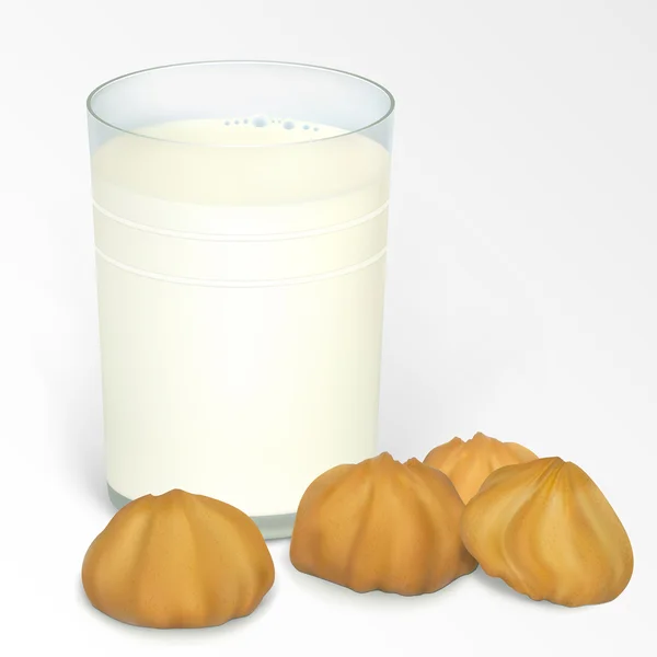 Melk en koekjes — Stockvector