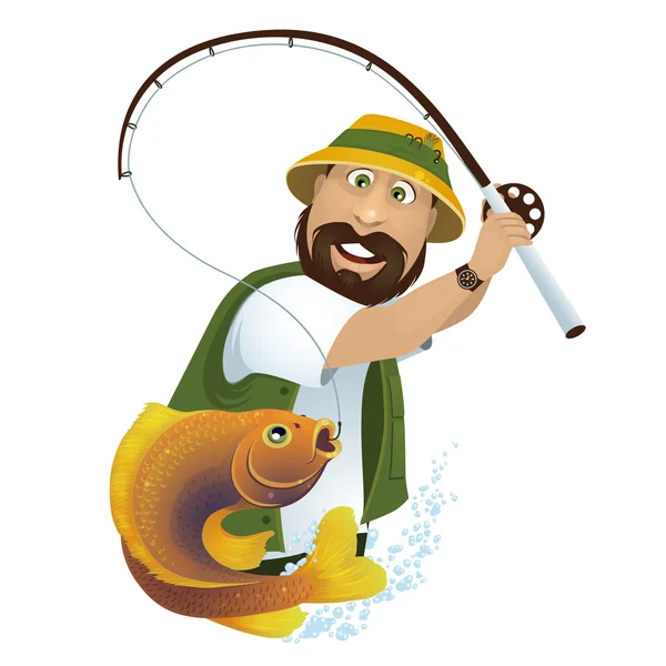 Fisherman — Stock Vector