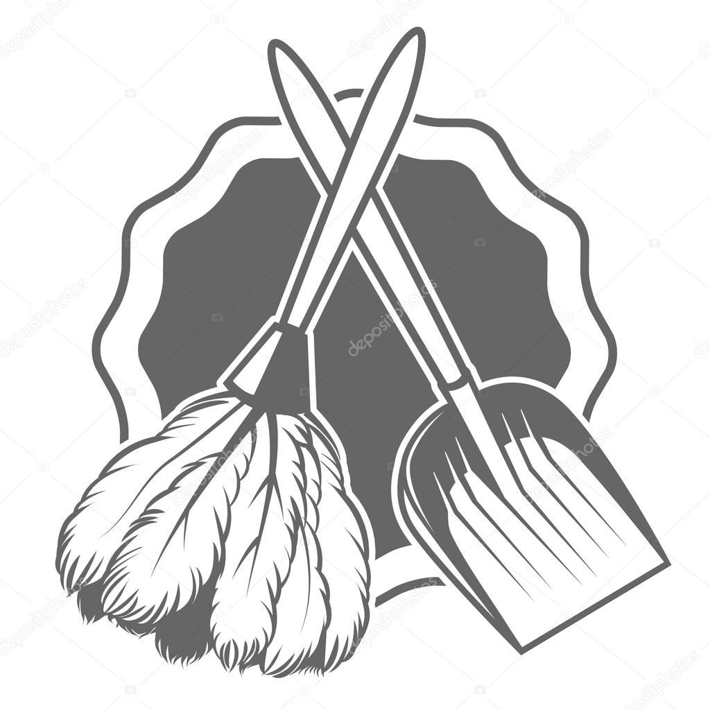 Card with a broom maid