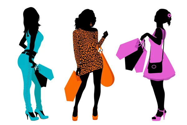 Shopping femmes — Image vectorielle