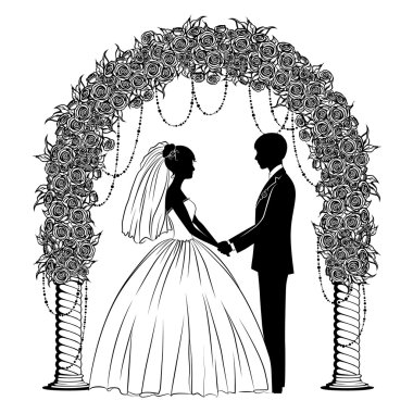 damat ve gelin siluetleri