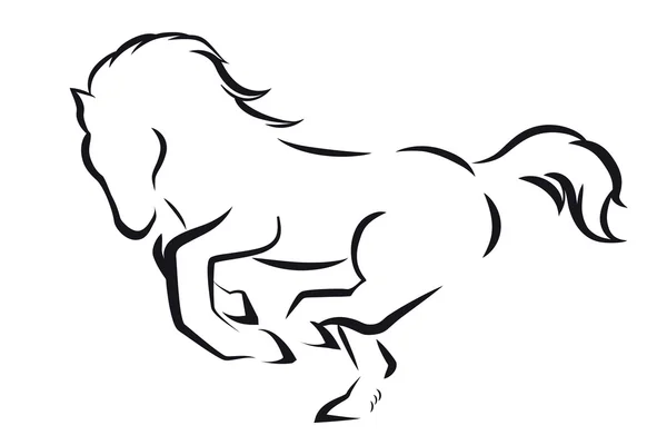 Imagen minimalista caballo prancing — Archivo Imágenes Vectoriales