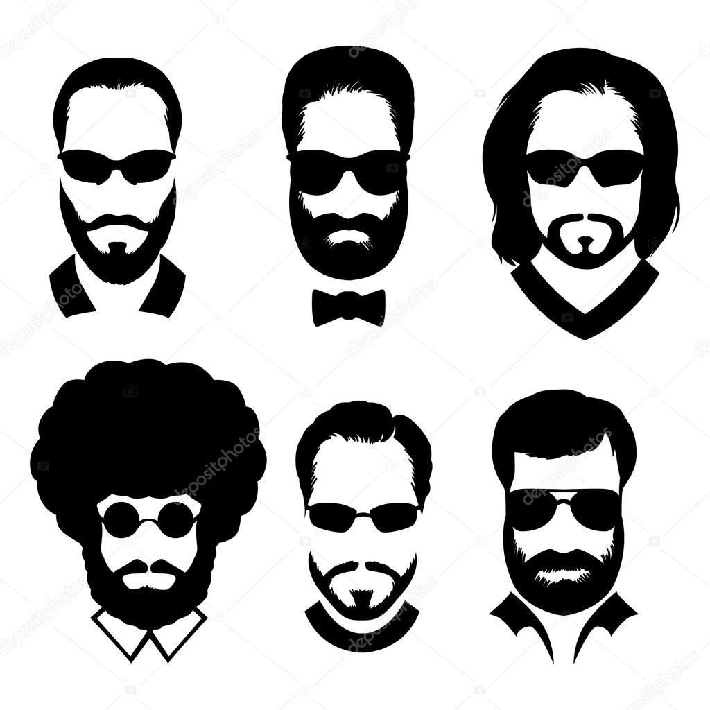 a set of avatars with a beard