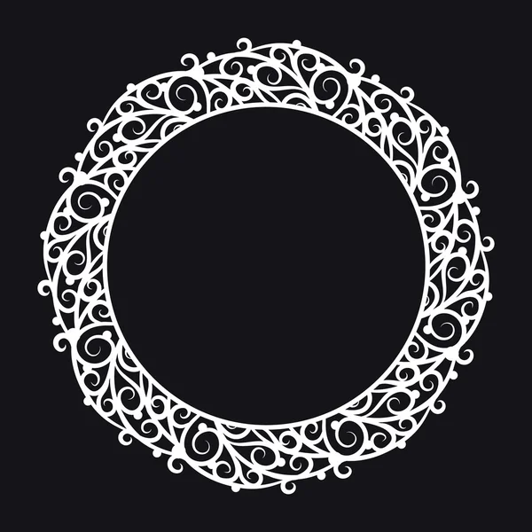 Cadre rond avec bord orné — Image vectorielle