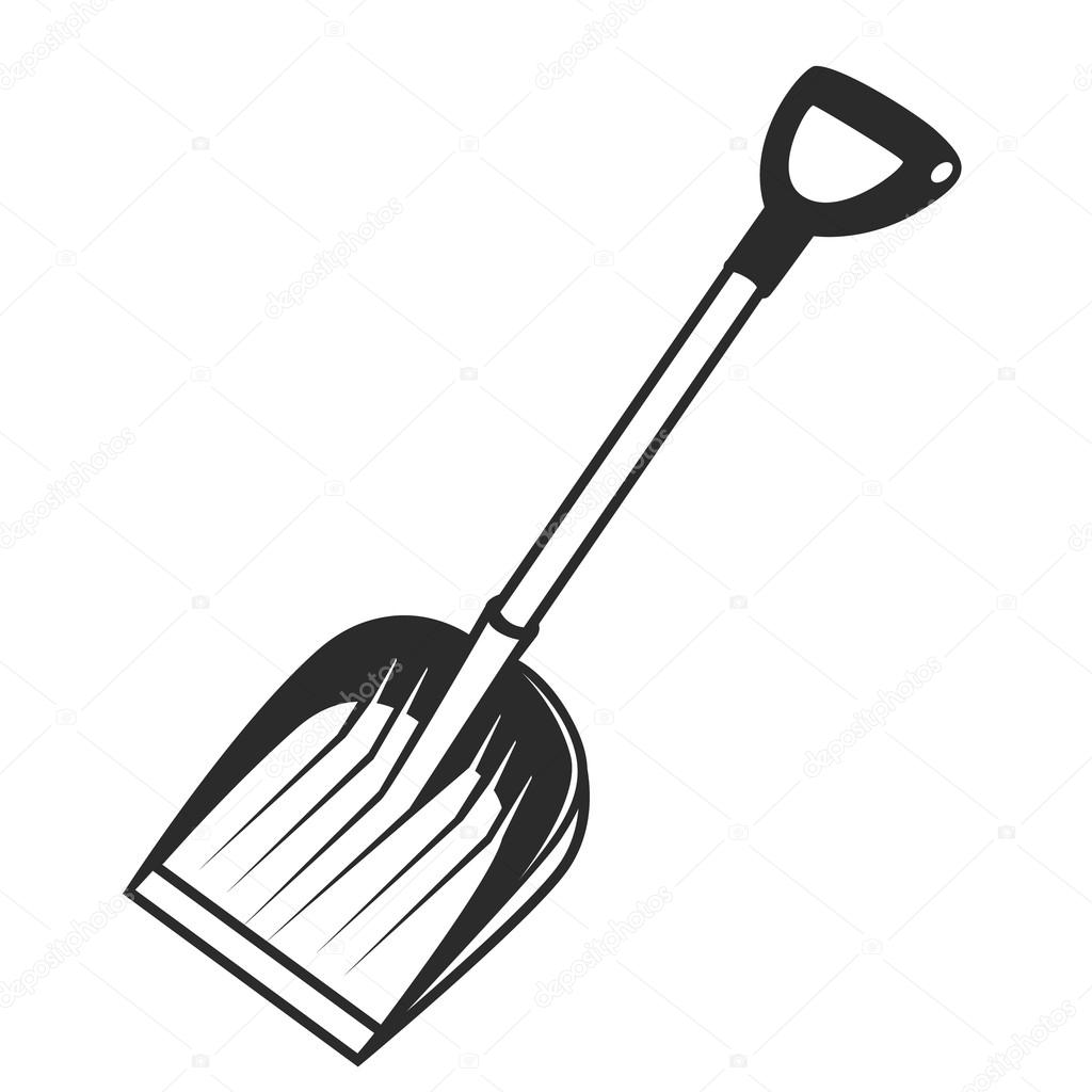 Snow shovel vector icon