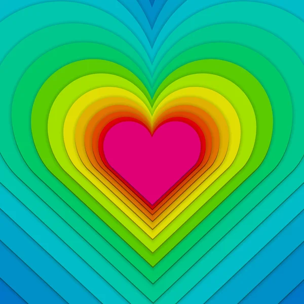 Fond de coeur multicouche — Image vectorielle