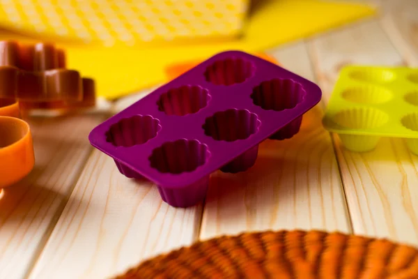 Силиконовая форма для приготовления шоколадных конфет — стоковое фото
