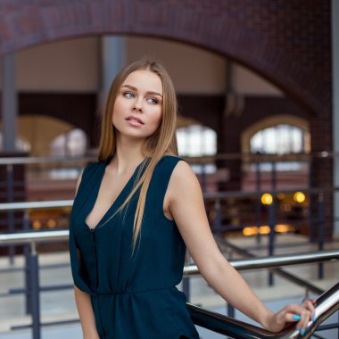 ofiste çekici sarışın