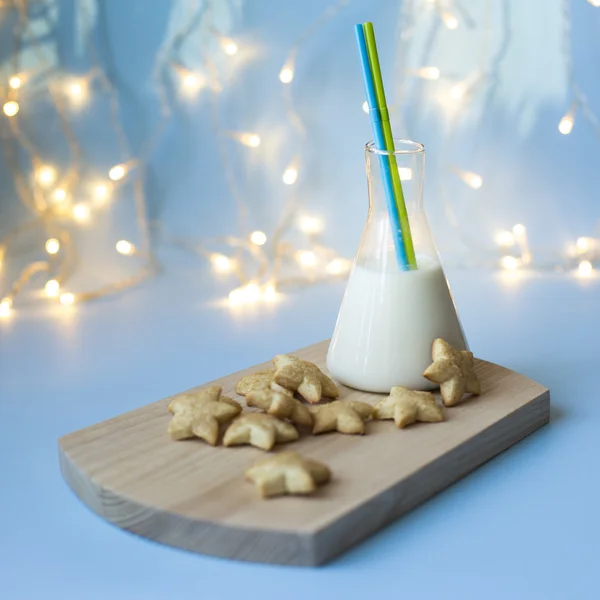 Milk and cookies for Santa Claus. Xmas concept — Stock Photo, Image