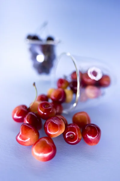 Makro snímek šťavnaté čerstvých třešní — Stock fotografie